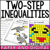 Two Step Inequalities Activity and Worksheet Bundle