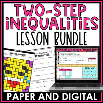 Preview of Two Step Inequalities Bundle Activities Guided Notes Homework