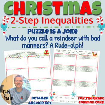 Preview of Two-Step Inequalities Christmas Puzzle Review
