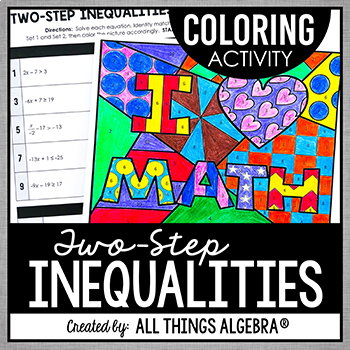 Preview of Two-Step Inequalities | Coloring Activity