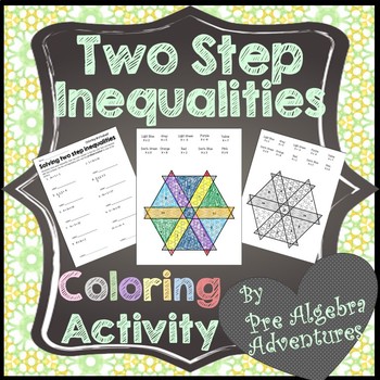 Solving Inequalities Coloring Activity Worksheet Two Step Inequalities