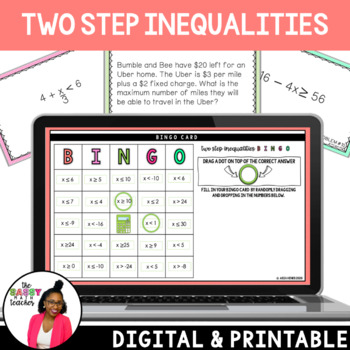 Preview of Inequalities Math Game Bingo