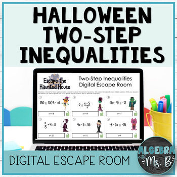 Preview of Two Step Inequalities Escape Room Digital Activity
