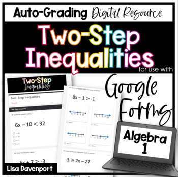 Preview of Two Step Inequalities Google Forms Homework