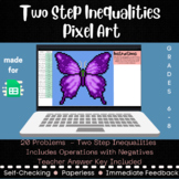 Two Step Inequalities - Google Pixel Art - Math Digital Activity