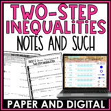 Two Step Inequalities Guided Notes Homework Warm Ups Exit Tickets