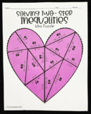 Two Step Inequalities Heart Puzzle - 7th Grade Math Valent