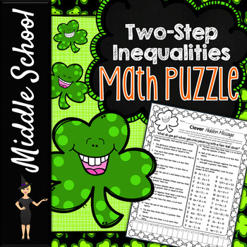 Preview of TWO-STEP INEQUALITIES COMMON CORE MATH PUZZLE - ST. PATRICK'S DAY