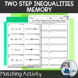 Two Step Inequalities Memory Match Up TEKS 7.10 7.11
