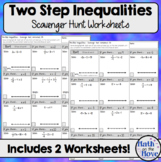 Two Step Inequalities - Scavenger Hunt Worksheets