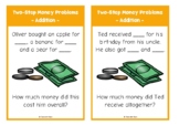 Two-Step Money Problems Question Cards | Math Centers