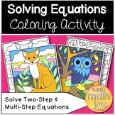 Solve Two-Step & Multi-Step Equations Coloring Activity