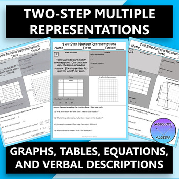 Preview of Two Step Multiple Representations Word Problems Graphs Tables 2 Variable