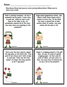 Two-Step Multiplication Word Problems With Elves! by Alissa Walters