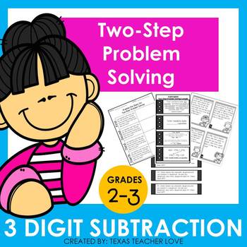 Preview of Two-Step  3 Digit Subtraction Word Problems With Regrouping