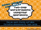 Two Step Word Problem Review Cards - All Operations