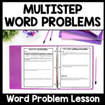 Preview of Multistep Word Problems All Operations, 4th Grade 2 Step Word Problems Worksheet