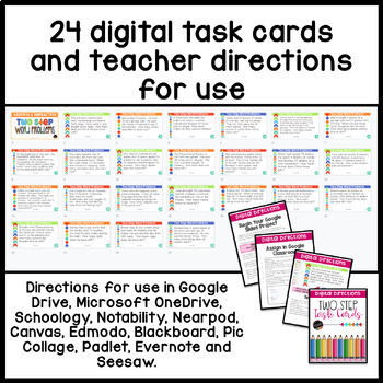Two Step Word Problems - Addition and Subtraction Math Task Cards Story ...
