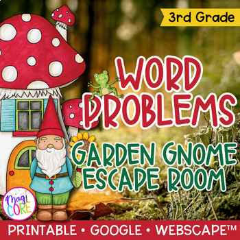Preview of Two Step Word Problems All Operations 3rd Grade Print & Digital Math Escape Room