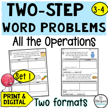 Preview of Two-Step Word Problems With Multiplication, Division, Addition, and Subtraction
