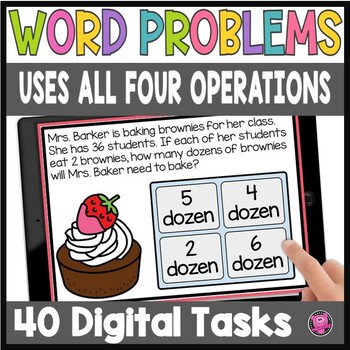 Preview of Two Step Word Problems - Multiple Step Word Problems Using ALL 4 Operations