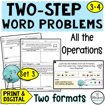 Preview of Two-Step Word Problems Multiplication, Addition, Subtraction and Division