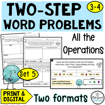 Preview of Two-Step Word Problems Multiplication, Addition, Subtraction and Division