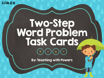 Preview of Two Step Word Problems Task Cards