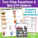 Two Step Word Problems Worksheets and Centers Math Menu Tw