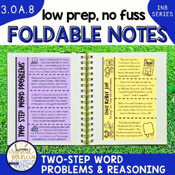 Preview of Two-Step Word Problems for Interactive Notebooks | 3OA8