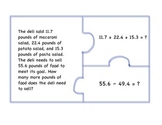 Two-Step Word Problems with Decimals Puzzle Pieces