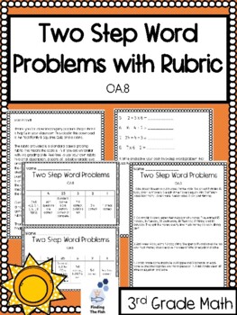 Preview of Two Step Word Problems with Rubric: 3rd Grade