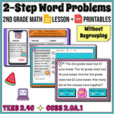 Two-Step Word Problems (without regrouping) ✨ Lesson + Pri