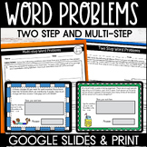 Two Step and Multi Step Word Problems Google Slides and Wo