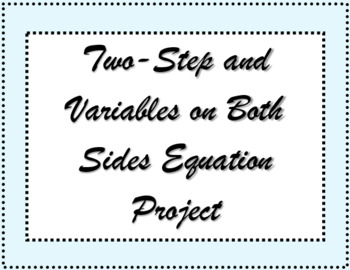 Preview of Two-Step and Variables on Both Sides Equation Project