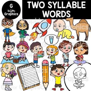 Preview of Two Syllable Words Clipart