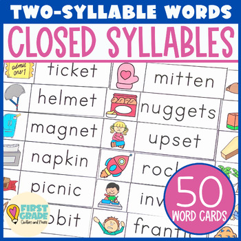 Preview of Closed 2 Syllable Words - VCCV Word Cards