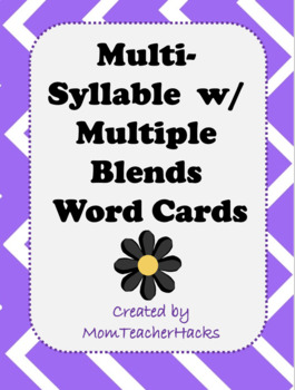 Preview of Two Syllable Words with Multiple Blends Word Cards (Multi-syllable)