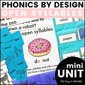 Preview of Phonics by Design Two Syllable Words with Open Syllables CV Type Mini Unit