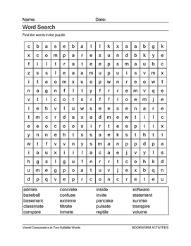 Two-Syllable Words with a Combination of Vowel-Consonant-e and Closed