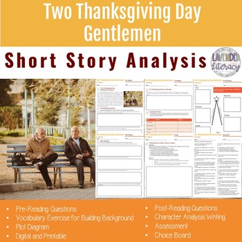 Preview of Two Thanksgiving Day Gentlemen | Thanksgiving Short Story | Middle School