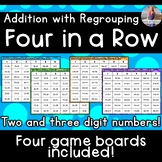 Two & Three Digit Addition Game WITH Regrouping [Four in a Row]
