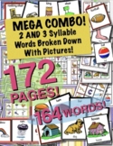 Two & Three Syllable Words Broken Down With Pictures! MEGA