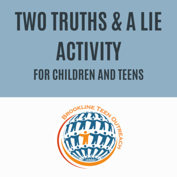 Preview of Two Truths and A Lie - Child and Teen Activity