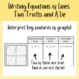Two Truths and A Lie: Writing Equations of Lines