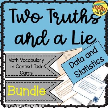 Preview of Two Truths and a Lie Math Data and Statistics Vocabulary Bundle