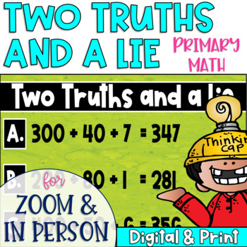 Preview of Two Truths and a Lie Math Review Games for Primary Students Zoom Games