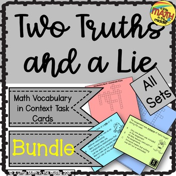 Preview of Two Truths and a Lie Math Vocabulary Bundle