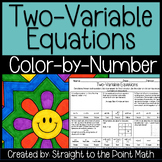 Two Variable Equations | Color by Number Activity | Middle School