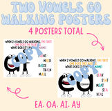 Two Vowels Go Walking Posters (ea,oa,ai,ay) 4 Posters